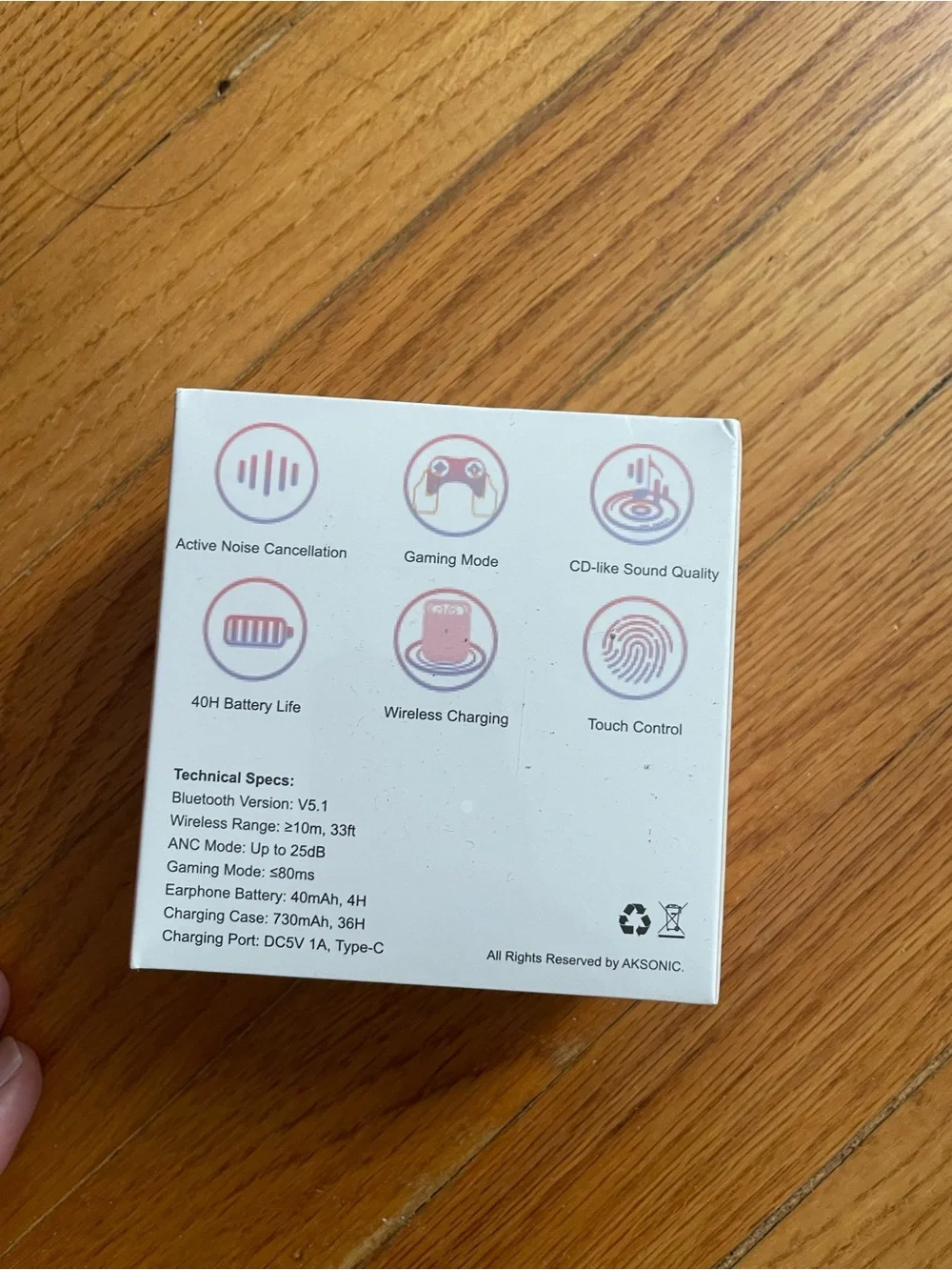 Wireless Noise-Cancelling Earbuds - White